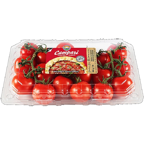 Smaller variety mix of tomatoes with a very juicy bite that are in a clamshell.  
