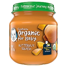 Gerber 1st Foods Organic for Baby Butternut Squash Baby Food, Supported Sitter, 4 oz