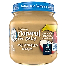 Gerber 2nd Foods Natural for Baby Apple Strawberry Banana Sitter, Baby Food, 4 Ounce