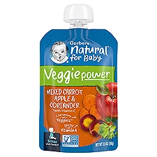 Gerber 2nd Foods Veggie Power Mixed Carrot Apple & Coriander Baby Food, Sitter, 3.5 Oz