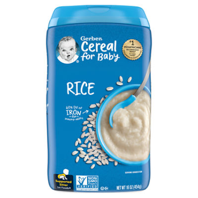 Gerber 1st Foods Rice Baby Food, Supported Sitter, 16 oz, 16 Ounce