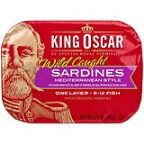 King Oscar Sardines in Extra Virgin Olive Oil Mediterranean Style, 3.75 oz
