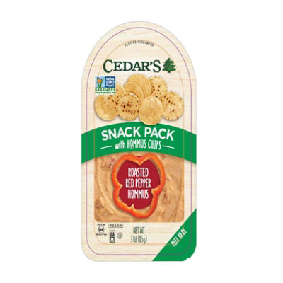 Cedars Red Pepper Hommus with Chips, 3 oz