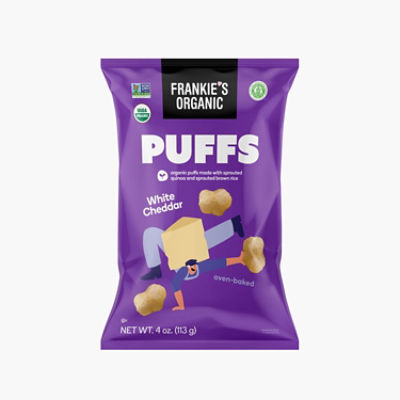 FRANKIE'S FRNKIE WHITE CHEDDAR PUFFS ORGANIC, 4 oz