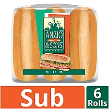 Anzio & Sons Bakery Sub Enriched Rolls, 6 count, 15 oz