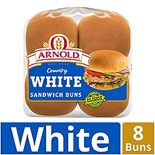 Arnold Country White Classic Hamburger Rolls, 8 ct 16 oz, 16 Ounce