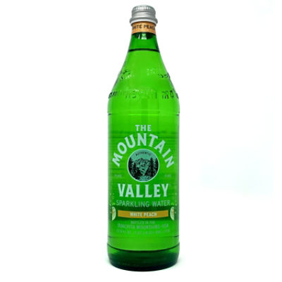 Mountain Valley Spring Water Sparkling White Peach in Glass, 11.3 fl oz