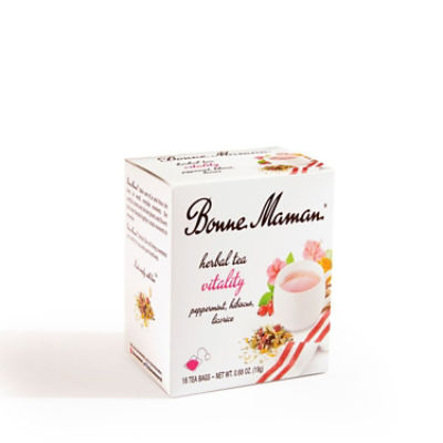 Bonne Maman Vitality Peppermint, Hibiscus, Rose Hip Herbal Tea, 16 count, 0.68 oz