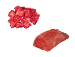 USDA Choice Beef Bottom Round Roast & Round Cubes, Combo Pack, 6 pound