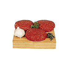 Service Meat Case 90% Ground Beef Patties, 1 Pound