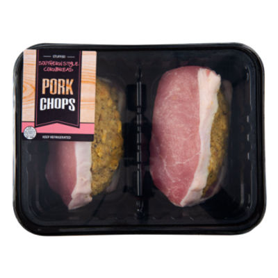 Fresh Stuffed Cornbread Pork Loin Center Cut Chops, 1 pound