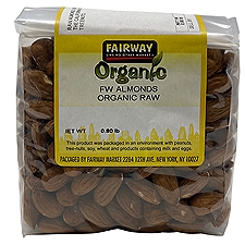 Fairway Almonds Organic Raw, 16 Ounce