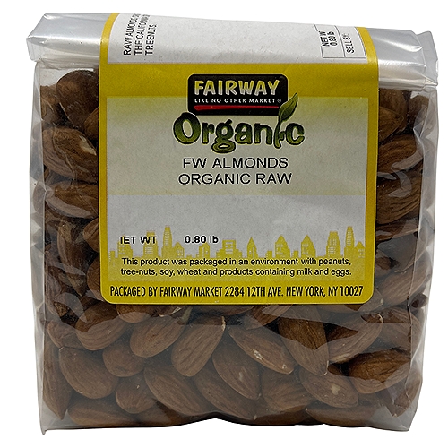 Fairway Almonds Organic Raw, 16 oz