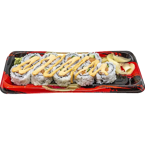 SPICY SALMON ROLL, 6 ounce.