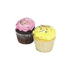 Fresh Bake Shop Yellow And Chocolate Cupcakes Vanilla Icing, 10 oz