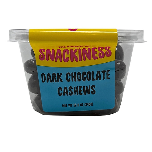 SNACKINESS DARK CHOCOLATE CASHEWS 12 ounce