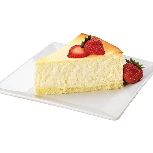 A single slice of classic New York Style Cheesecake.  