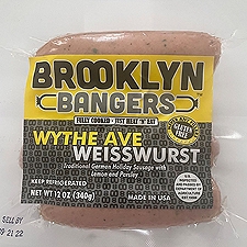 Brooklyn Bangers Wythe Ave Weisswurst, 12 oz