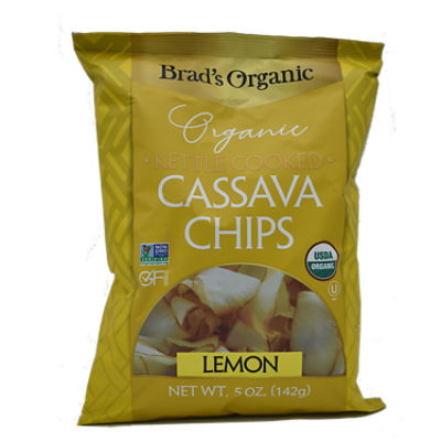 BRADS ORGANIC CASSAVA CHIPS LEMON, 5 oz