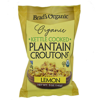 BRADS ORGANIC PLANTAIN CROUTONS LEMON, 5 oz