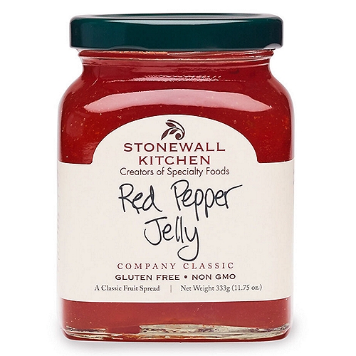 Stonewall Kitchen Red Pepper Jelly, 13 oz
Made with two types of red peppers, this bright, flavorful spread balances sweet and savory notes while featuring a subtle, pleasant kick. We love it on cream cheese with crackers, a classic New England treat that's perfect for entertaining.
