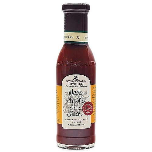 Stonewall Kitchen Maple Chipotle Grille Sauce, 11 fl oz
We were just thrilled when this favorite sauce won the coveted ''Outstanding Sauce'' award at the International Fancy Food Show. Chipotles are smoked jalapeños and although not very hot, they add a rich, smoky, nutty flavor to the sweet maple syrup in the sauce. We love it on just about everything, especially as a glaze on grilled meats or served as a sauce on the side.