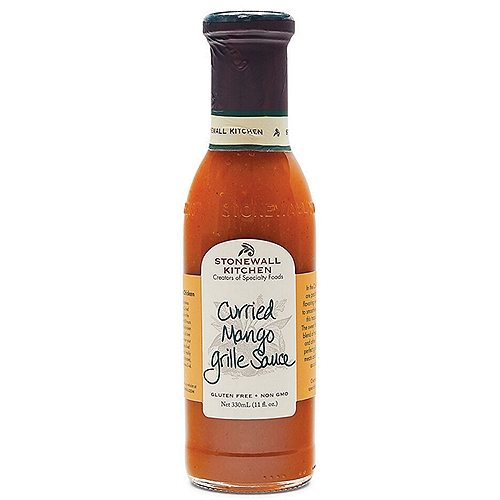 Stonewall Kitchen Curried Mango Grille Sauce, 11 fl oz
In the Caribbean, mangoes are practically a way of life, flavoring everything from salsas to smoothies ... and, in our case, this tropical-inspired sauce!
The sweet fruit balances a savory blend of mustard, curry powder and other spices to create the perfect grille sauce for basting meats and seafood or serving as a dip on the side.