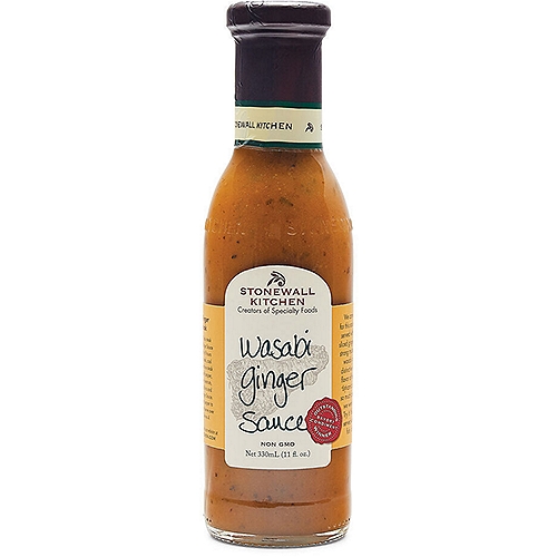 Our Wasabi Ginger Sauce is perfect for a variety of Asian inspired recipes. Bold and vibrant, it adds a deliciously savory element to grilled tuna or can be used as a dipping sauce for chicken or beef. Winner of Outstanding Savory Condiment Award at the International Fancy Food Show, we are very proud of this sauce.  11 ounce. 
