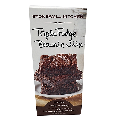 Our Triple Fudge Brownie Mix makes deliciously dense brownies filled with chocolate, cocoa, chocolate chunks and chocolate liqueur. Easy to make with just a few common pantry items, these delectably moist and chewy brownies are sure to satisfy the strongest chocolate cravings.