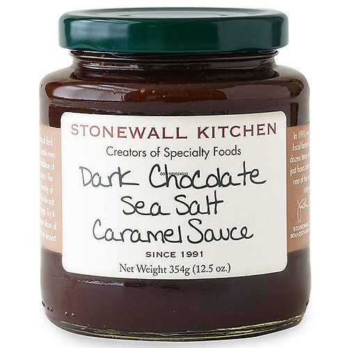 Stonewall Kitchen Dark Chocolate Sea Salt Caramel Sauce, 12.5 oz
The heavenly combination of dark chocolate and sea salt is made even more decadent with the addition of buttery caramel in this sauce. The sea salt brings out the intensity of the dark chocolate and balances the sweetness of the caramel. Try it on ice cream or use it as a dip for crisp apple slices!