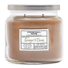 STONEWALL HOME GINGER AND CLOVE MED CANDLE, 13.75 oz