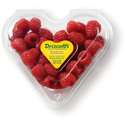 Driscoll's Raspberry Heart Shaped Clamshell