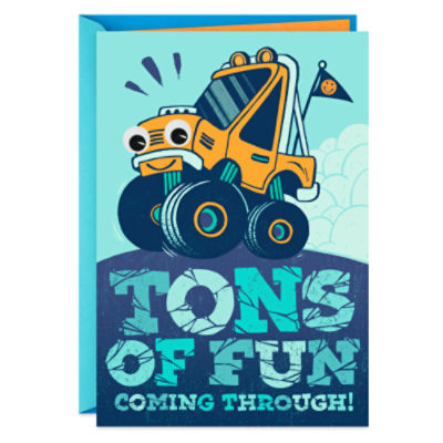 Hallmark Birthday Card for Kids (Monster Truck Sticker), 1 each