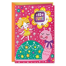 Hallmark Birthday Card for Kids (Fairy & Snail w/ Stickers), 1 Each