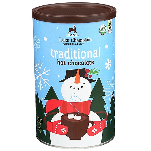 Warm up and "mallow" out this Holiday with a tin of our organic and fair trade certified traditional hot chocolate. Crafted from just the essentials of fair trade cocoa powder and a touch of organic sugar — this is a perfect stocking stuffer or gift for everyone on your customer's shopping list! 16 ounce
