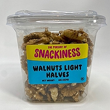 SNACKINESS WALNUTS LIGHT HALVES , 8 oz