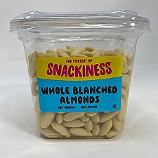SNACKINESS WHOLE BLANCHED ALMONDS, 12 oz