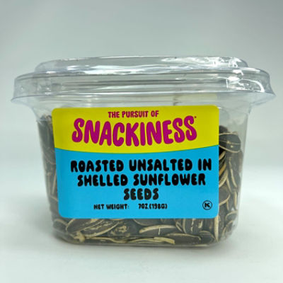 SNACKINESS UNSALTED & ROASTED SUNFLOWER SEEDS, 7 oz