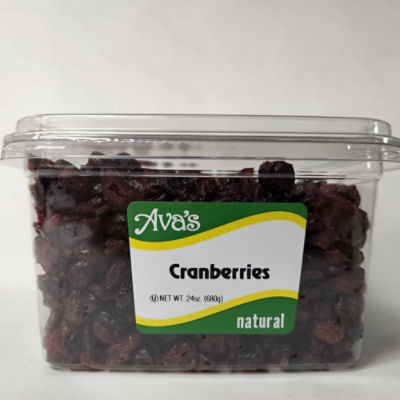 Ava's Dried Fruits and Snacks Cranberries - Tub, 24 oz