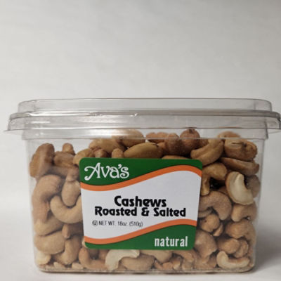 Ava's Natural Roasted & Salted Cashews, 18 oz