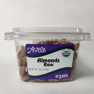 Ava's Dried Fruits and Snacks Organic Almonds - Raw, 8 oz