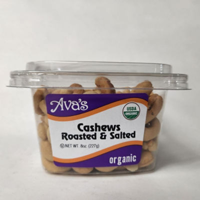 Ava's Dried Fruits and Snacks Organic Cashews, 8 oz