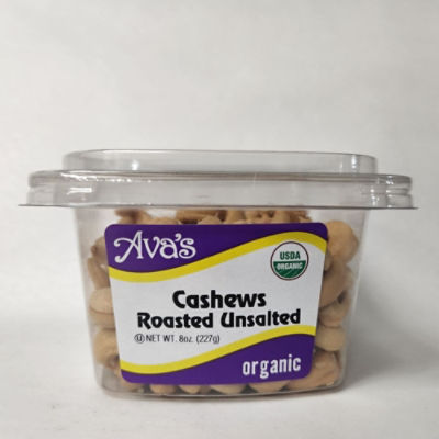Ava's Organic Roasted Unsalted Raw Cashews, 8 oz