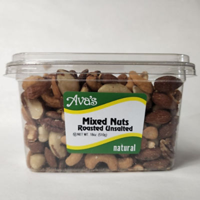 Ava's Natural Roasted Unsalted Mixed Nuts, 18 oz