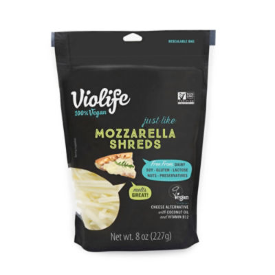Violife Just Like Mozzarella Shreds Shredded Cheese Dairy-Free Vegan 8 oz