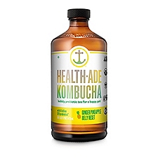 Health-Ade Kombucha Ginger Pineapple Belly Reset Bubbly Probiotic Tea, 16 fl oz