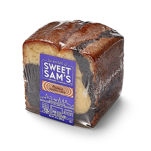 SWEET SAMS 1/4 MARBLE POUND LOAF CAKE, 14 oz
