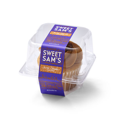 SWEET SAMS SALTED CARAMEL CUPCAKE, 6 oz