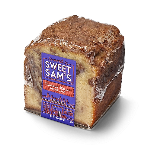 SWEET SAMS 1/4 CINNAMON WALNUT POUND CAKE, 14 oz