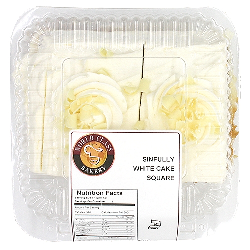 World Class Bakery Sinfully White Cake Square, 10 oz